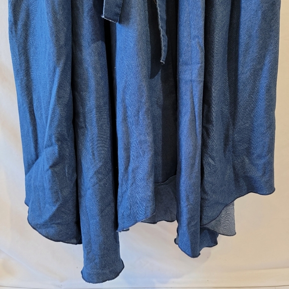 Ashley Stewart Plus Size Blue Denim Button-Up Shirt Dress Sz 34/36 Minimalist - Picture 5 of 12